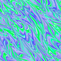 Abstract neon colored seamless background. Liquid flow of colors endless pattern. Futuristic color combination. Psychedelic digital art. Green purple backdrop for presentations and business cards.