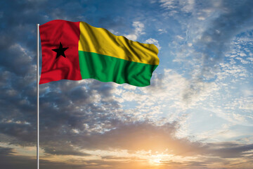 Waving National flag of Guinea Bissau