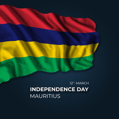 Mauritius independence day greetings card - 486106614