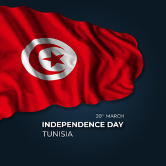 Tunisia independence day greetings card - 486106631