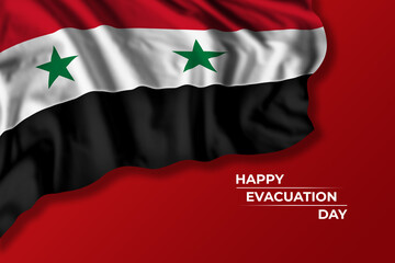 Syria independence day card with flag