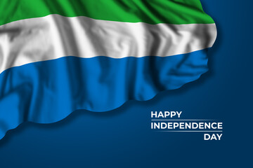 Sierra Leone independence day card with flag