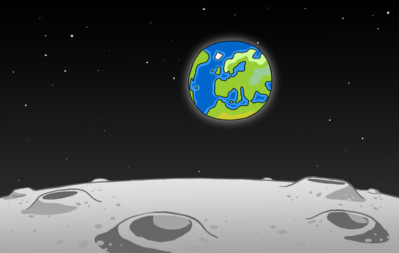 Blick auf den Planet Erde vom Mond aus gesehen