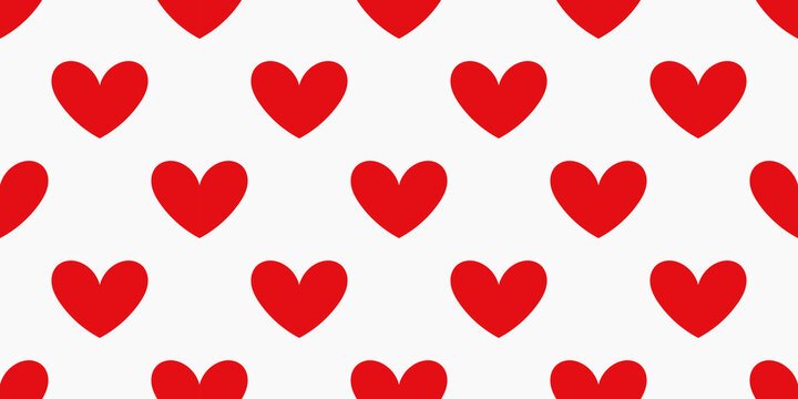 Red hearts seamless pattern. Valentine's Day heart background.