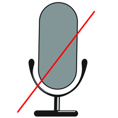 Muted Microphone on white background.