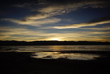 sunset over the Lake de los Pozuelos