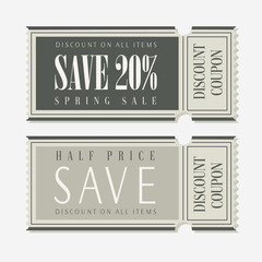 coupon discount vintage design vector