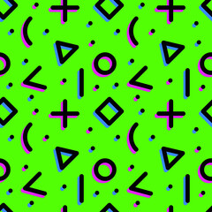 90s pattern green geometric shapes 