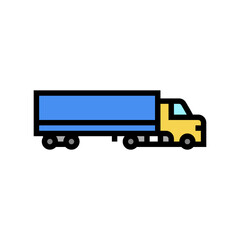 cargo truck color icon vector. cargo truck sign. isolated symbol illustration