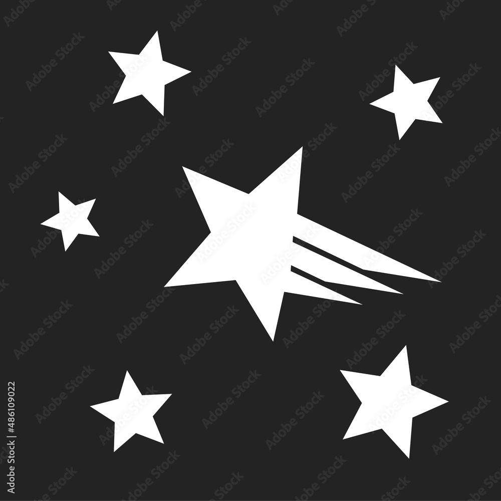 Sticker shooting star flat icon