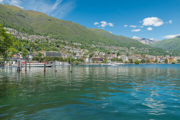 Locarno city, Switzerland and lake Maggiore, departure area of the ferries. Locarno is an important...