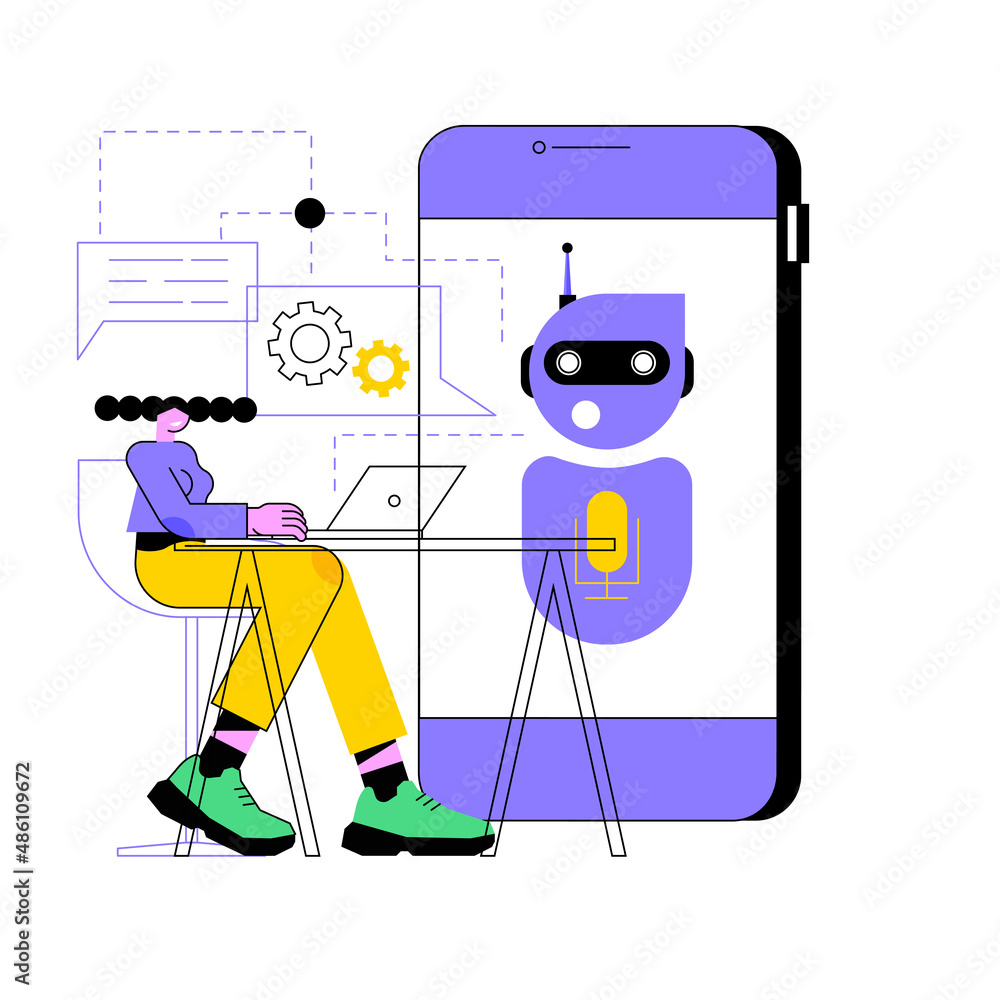Poster natural language processing abstract concept vector illustration. ai natural language understanding,