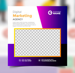 Digital business marketing banner for social media post template design