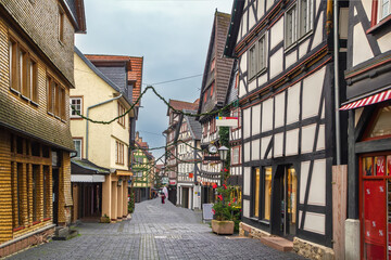 Street in Alsfeld city center, Germany
