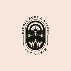 Vintage tree modern logo design vector template