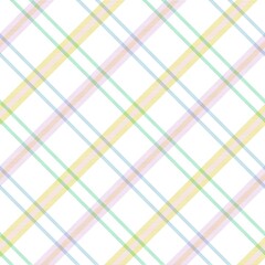 Rainbow Pastel Diagonal Plaid Tartan textured Seamless Pattern Design