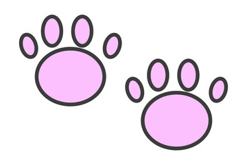 Paw print icon. Footprint icon. Editable icons.
