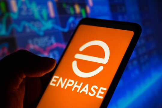 February 9, 2022, Brazil. In this photo illustration the Enphase Energy logo seen displayed on a smartphone screen.