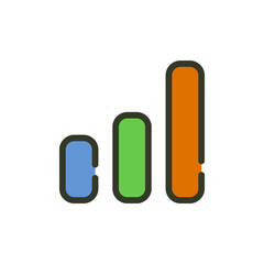 Bar chart icon. Business results. Vectors.