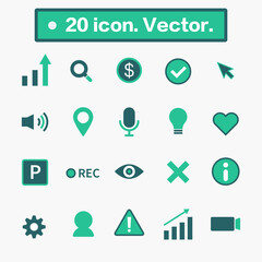 A set of 20 modern web icons. Editable vectors.