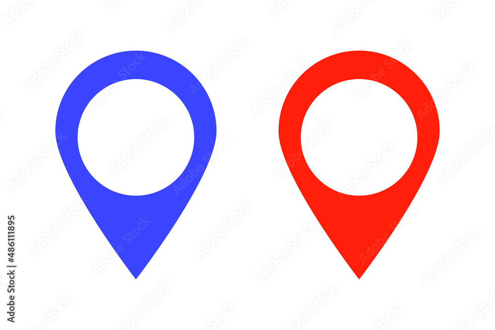 Poster a set of icons of pins on a map. location information and pinning. vectors.
