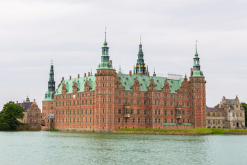 Beautiful view of Fredensborg palace in Hilleroed, Denmark. Was shot from public park. Frederiksborg castle, the largest Renaissance palace in Denmark and Scandinavia.