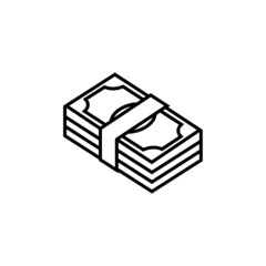 Cash line icon, vector outline logo isolated on white background