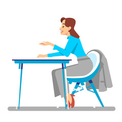 Elegant businesswoman semi flat RGB color vector illustration. Female office worker wearing business pantsuit isolated cartoon character on white background