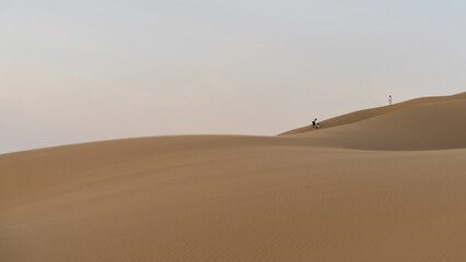 Fototapeta na wymiar the landscape of the dukhan Sand dune in qatar.