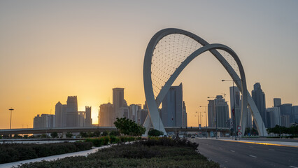 Beautiful Lusail city skyline during morning