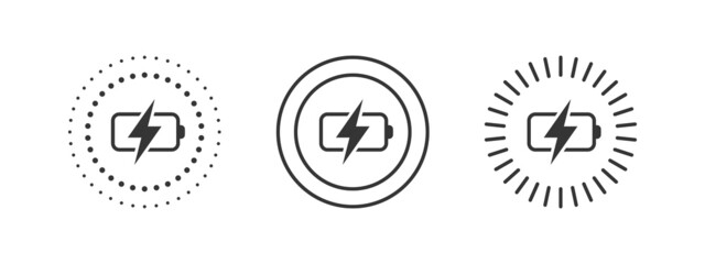 Wireless charger concept. Wireless charging icons. Phone charge simple signs. Vector illustration
