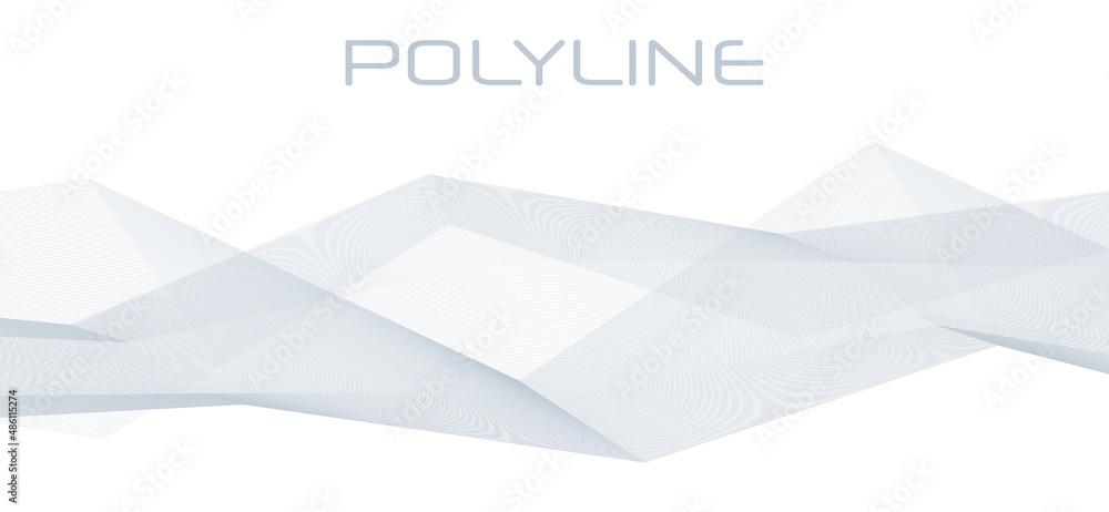 Poster gray complex polyline on a white background. vector
