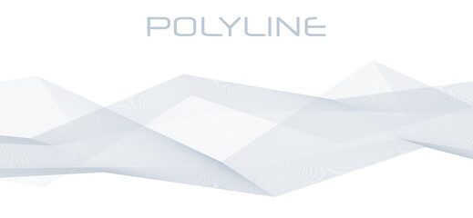 Gray complex polyline on a white background. Vector