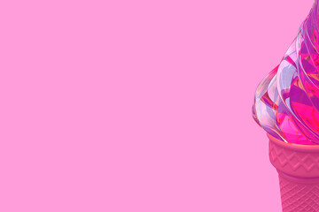 pink background with a glass of water