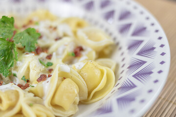Cappelletti is a ring-shaped Italian pasta