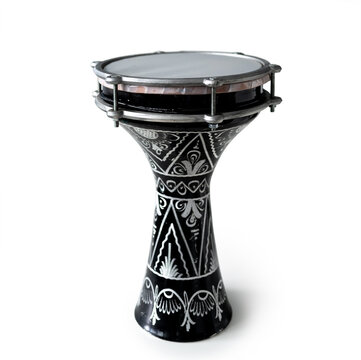 Traditional jembe on white background