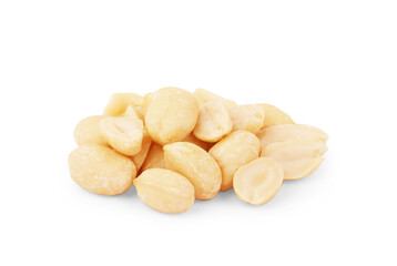 Fresh peanuts snack isolated on white background
