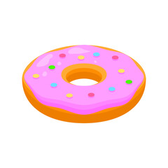 Abstract Flat Fast Food Donut Meal Background Vector Design Style Cooking, Breakfast