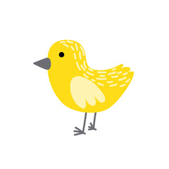 Chick. Yellow chick. Spring, easter. Little chicken. Nestling. Flat, cartoon, isolated
