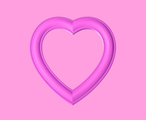 Heart on pink background. Valentines day concept. Monochrome greeting card. High quality photo