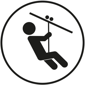 Parc Accrobranche Pictogramme Glyphe  tyrolienne