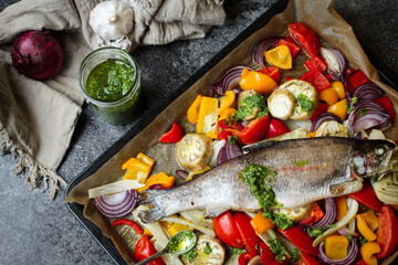fresh fish with vegetables