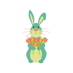 Vector illustration of Easter bunny