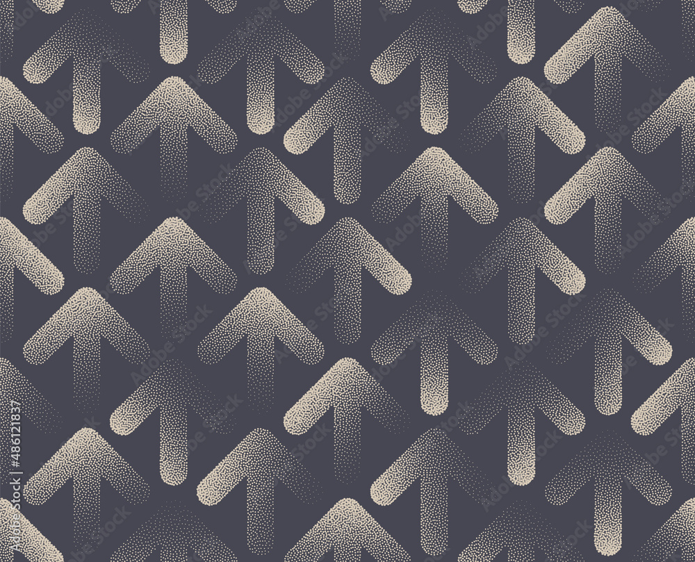 Poster modern arrow symbol vector stipple effect seamless pattern business abstract background. moving up a