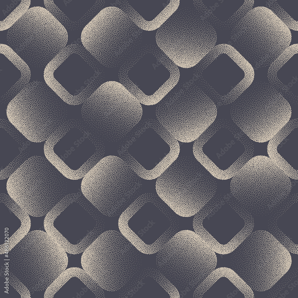 Poster retro 50s 60s 70s seamless pattern vector incline stipple rounded squares abstract background. diffe