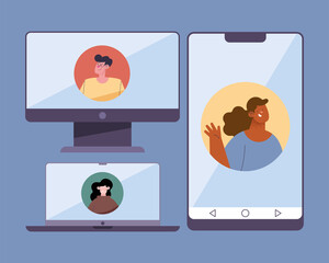 three video conference persons