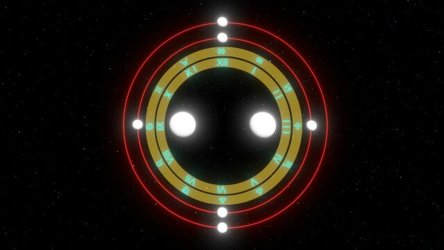 Circle zodiac signs starry back intro able to loop seamless 4k