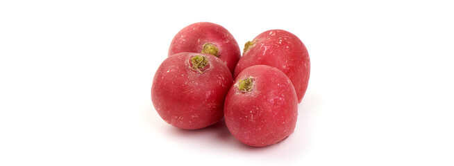 Fresh radish, isolated on white background.