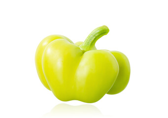 yellow sweet peppers isolated on white background