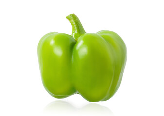 green sweet peppers isolated on white background